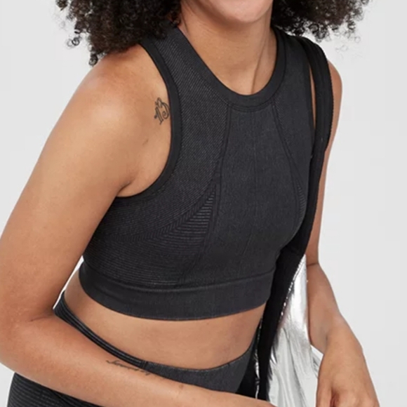 aerie Other - Aerie OFFLINE Seamless Longline Sports Bra True Black Large